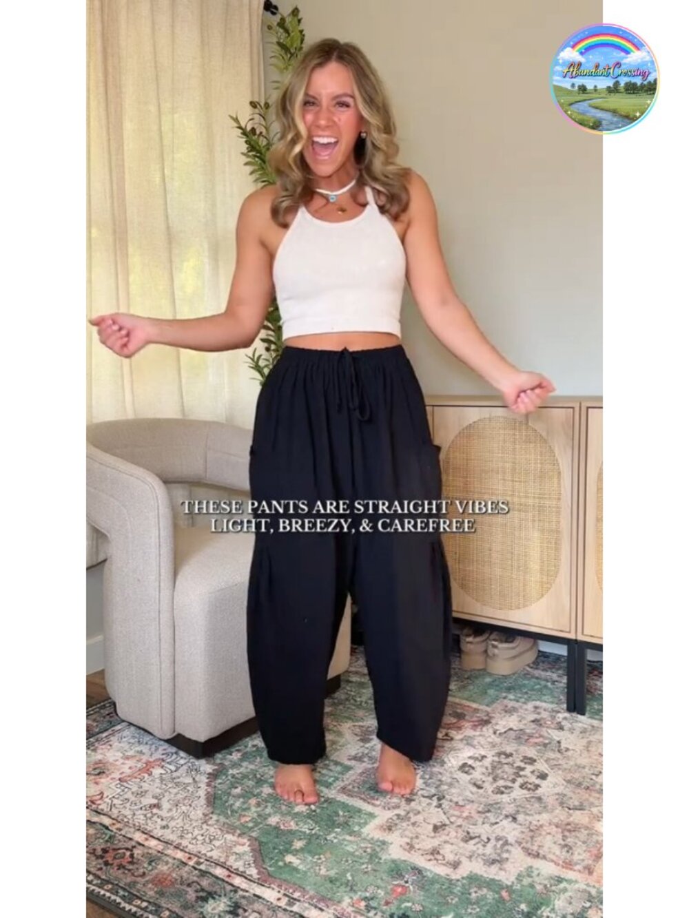 Linen Wide Leg Palazzo Pants with Pockets Drawstring Loose Fit Casual Summer - Picture 5 of 6